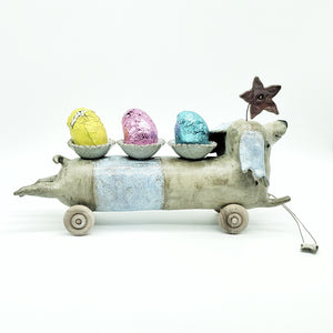 Wheely Dachshund Egg Cart