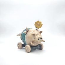Load image into Gallery viewer, Wheely Piggy Bank-Aqua
