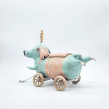 Charger l&#39;image dans la galerie, Seafoam Blue Dog Box on Wheels
