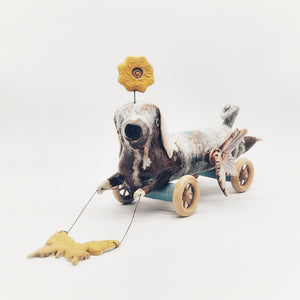 Wheely Dachshund with Flowers